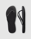 Womens Slim Metal Logo Thongs