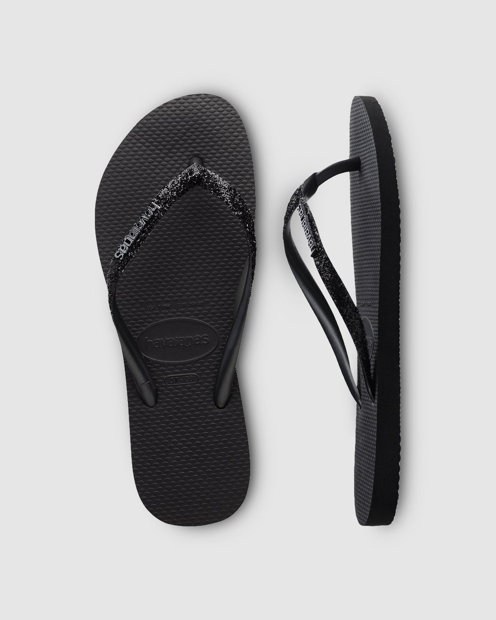Womens Slim Metal Logo Thongs