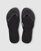 Womens Slim Metal Logo Thongs