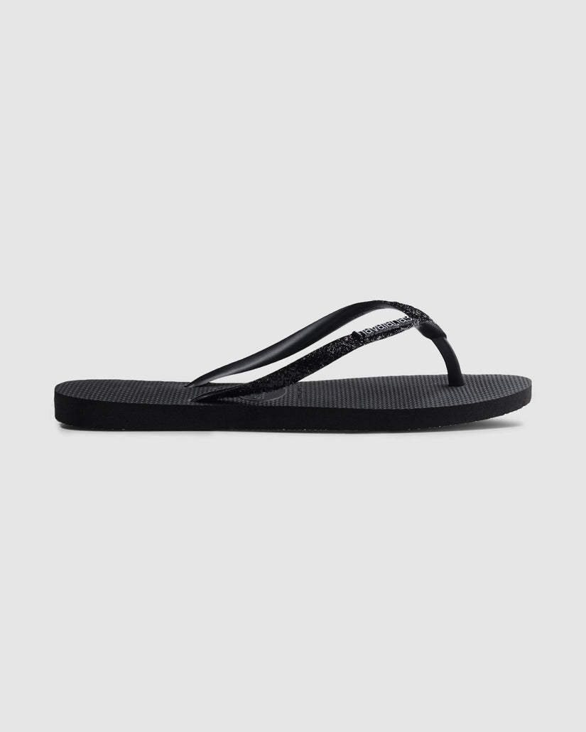 Womens Slim Metal Logo Thongs