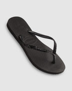 Womens Slim Metal Logo Thongs