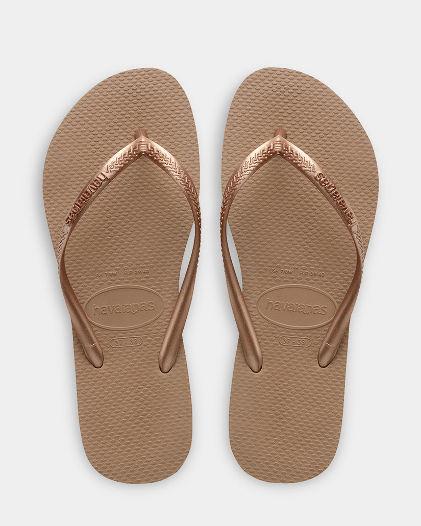 Womens Slim Metallic Thongs