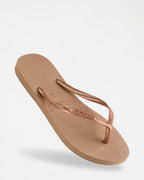 Womens Slim Metallic Thongs