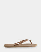 Womens Slim Metallic Thongs
