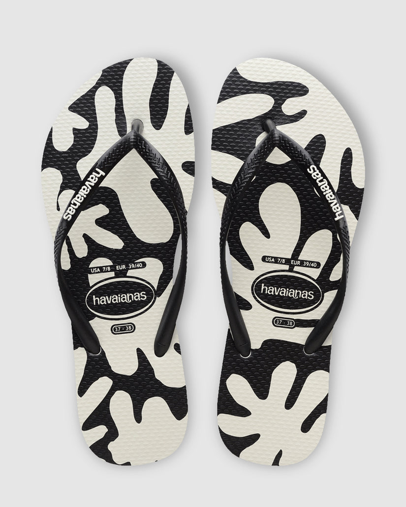 Womens Slim Coral Black Thongs