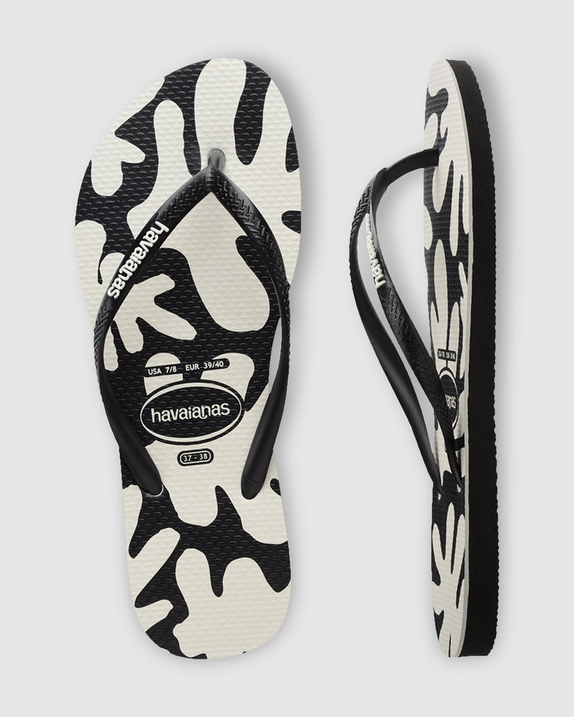 Womens Slim Coral Black Thongs