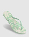 WOMENS SLIM CORAL GREEN THONGS