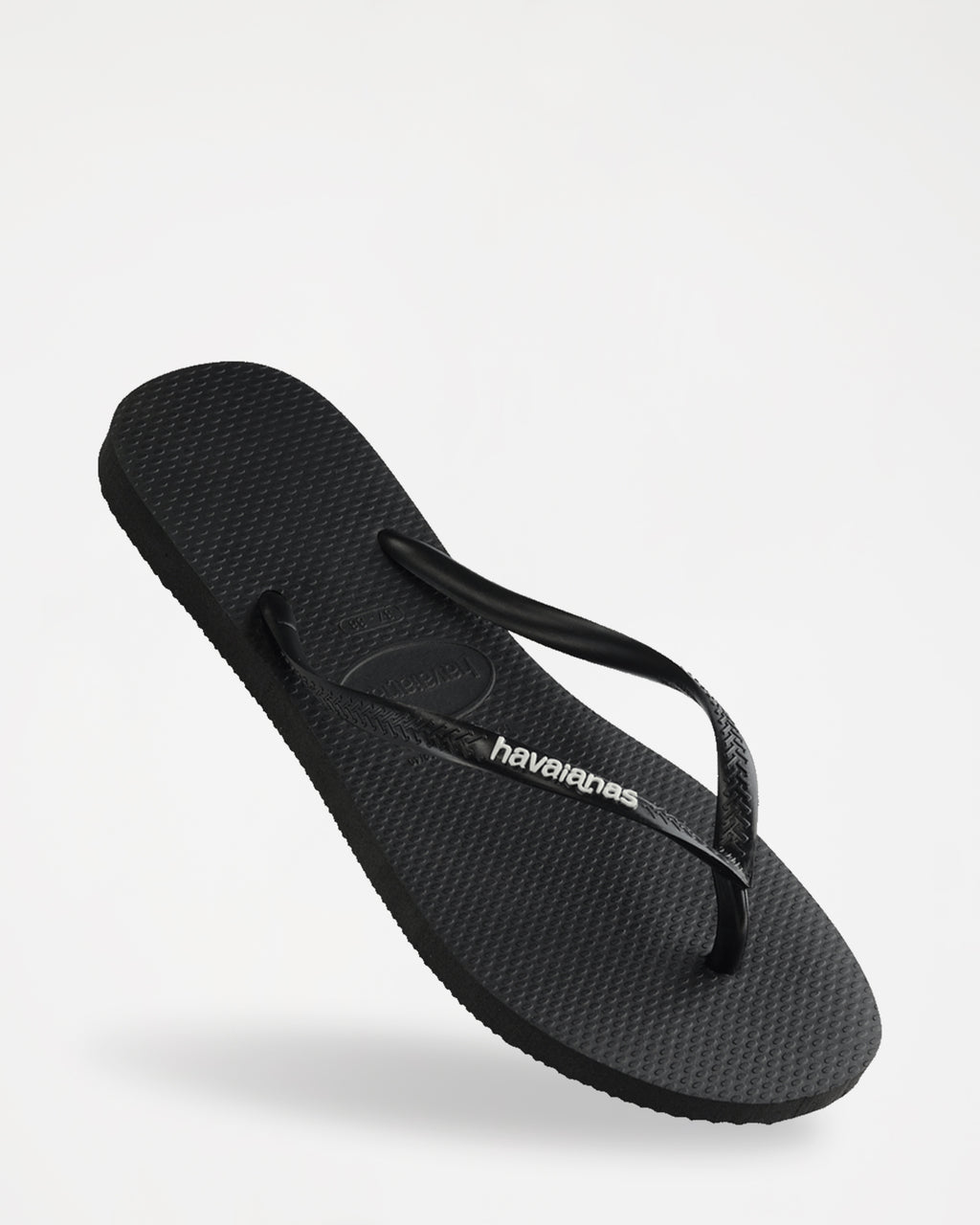 Womens Slim Rubber Logo Thongs