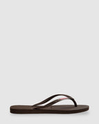 Womens Slim Rubber Logo Thongs