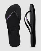 Womens Slim Rubber Logo Thongs