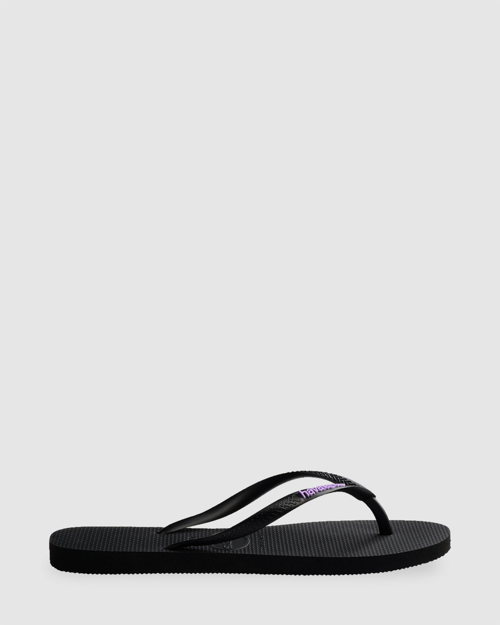 Womens Slim Rubber Logo Thongs