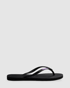 Womens Slim Rubber Logo Thongs