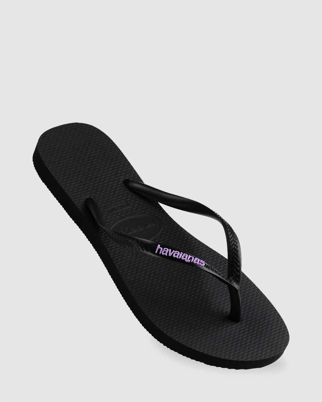 Womens Slim Rubber Logo Thongs