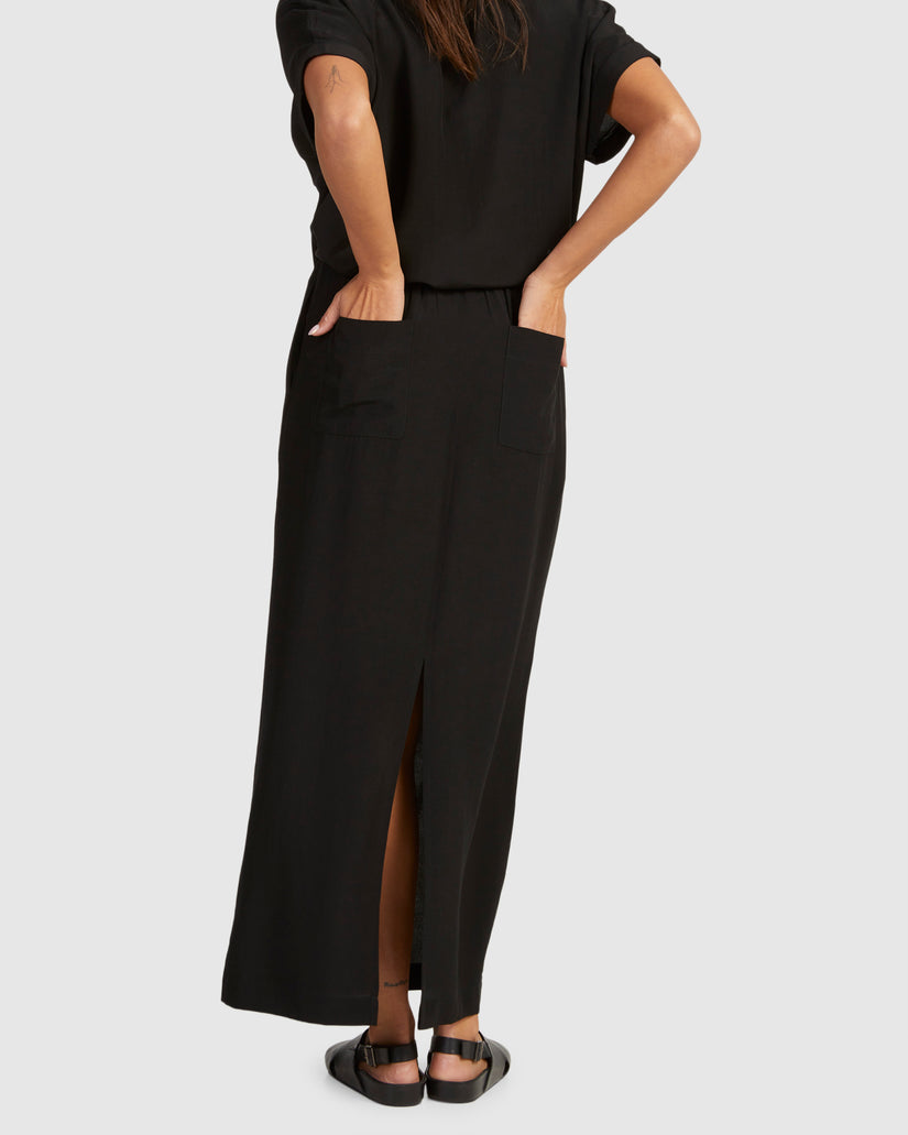 WOMENS BLAZE TIE MIDI SKIRT