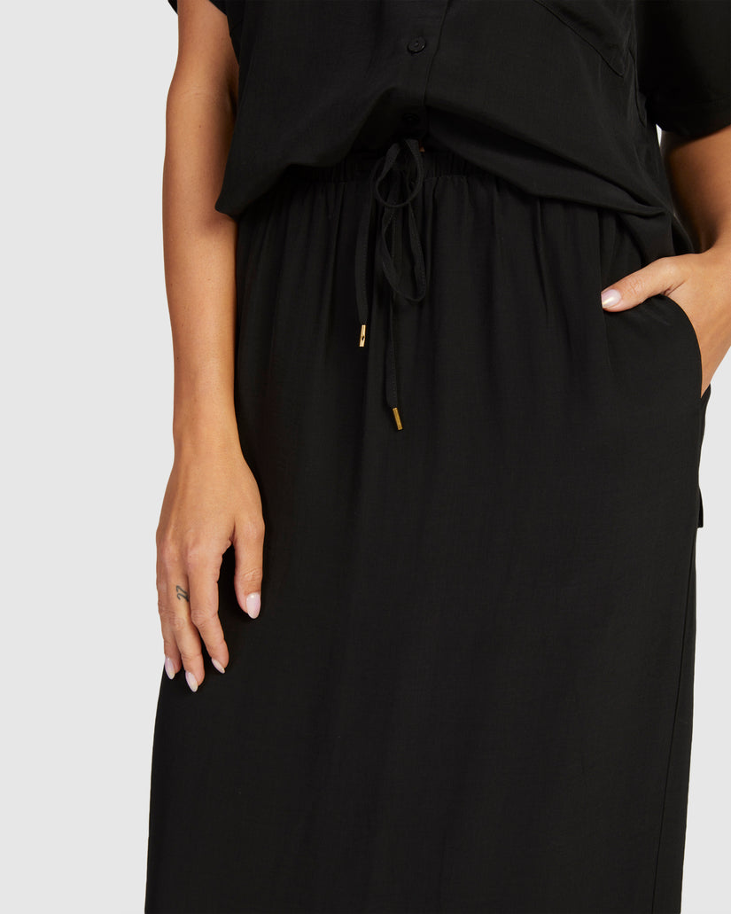 WOMENS BLAZE TIE MIDI SKIRT