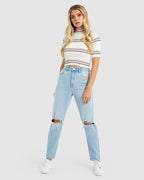 Womens A 94 High Slim Gina Rip Denim Jeans