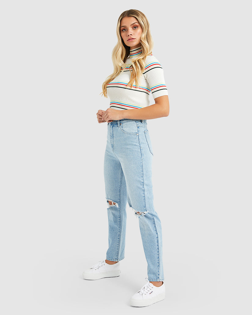 Womens A 94 High Slim Gina Rip Denim Jeans