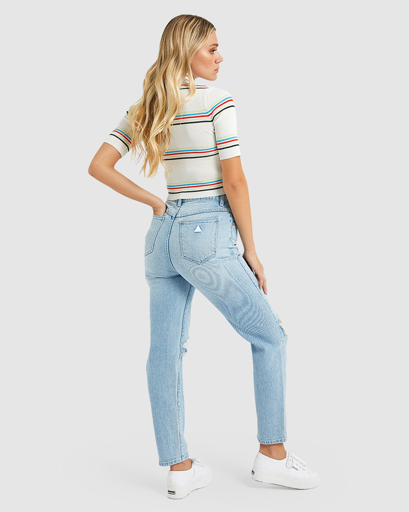 Womens A 94 High Slim Gina Rip Denim Jeans