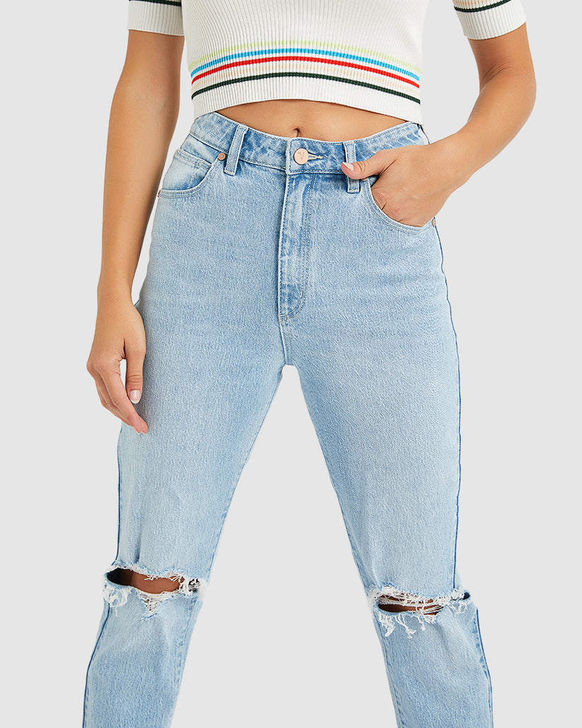 Womens A 94 High Slim Gina Rip Denim Jeans