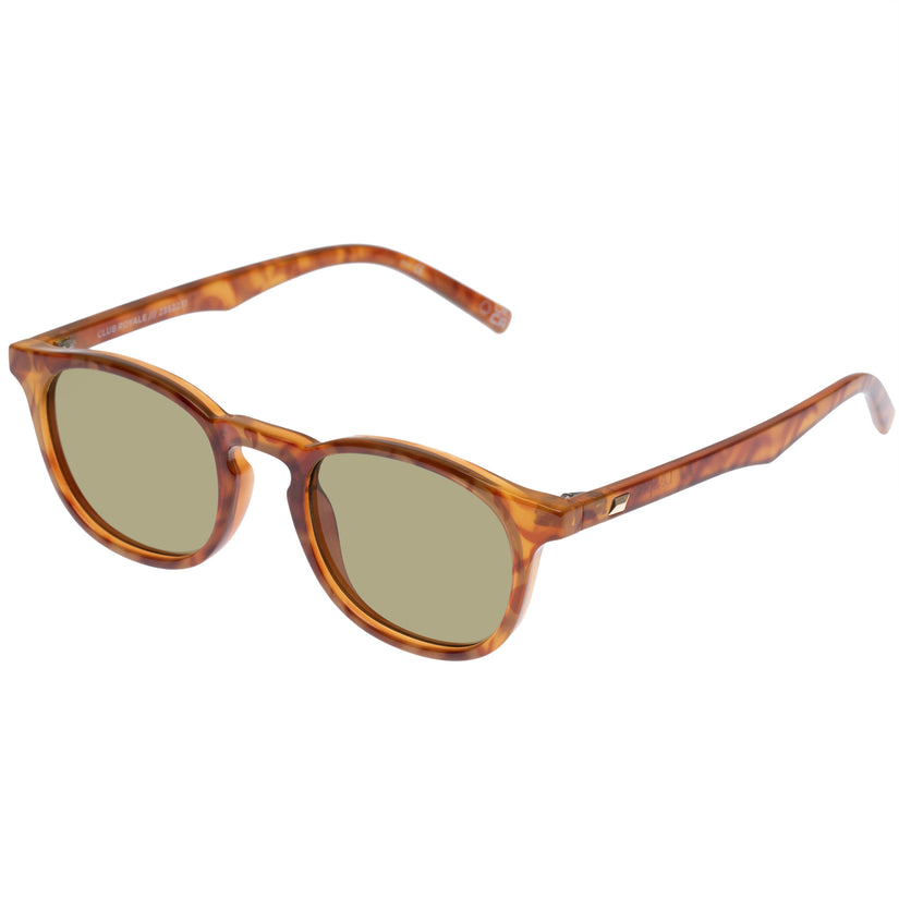 Mens Club Royale Vintage Tort Olive Round Sunglasses