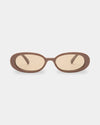 Womens Outta Love Cocoa Round Sunglasses