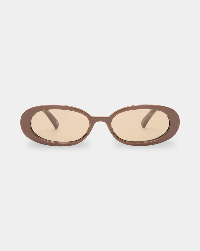 Womens Outta Love Cocoa Round Sunglasses