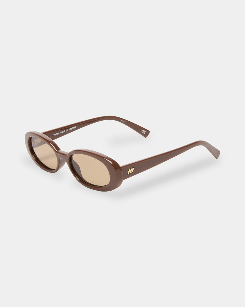 Womens Outta Love Cocoa Round Sunglasses