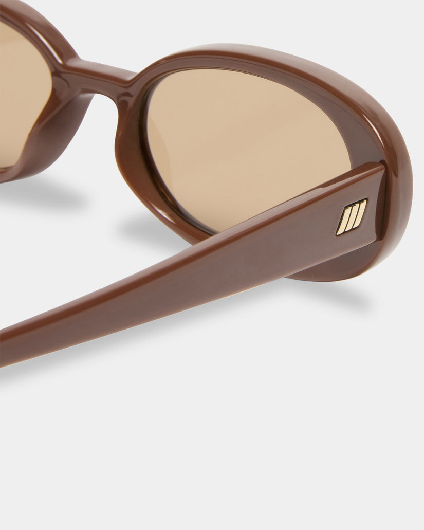 Womens Outta Love Cocoa Round Sunglasses