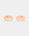 Outta Love Ecru Oval Sunglasses