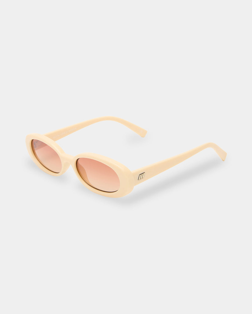 Outta Love Ecru Oval Sunglasses