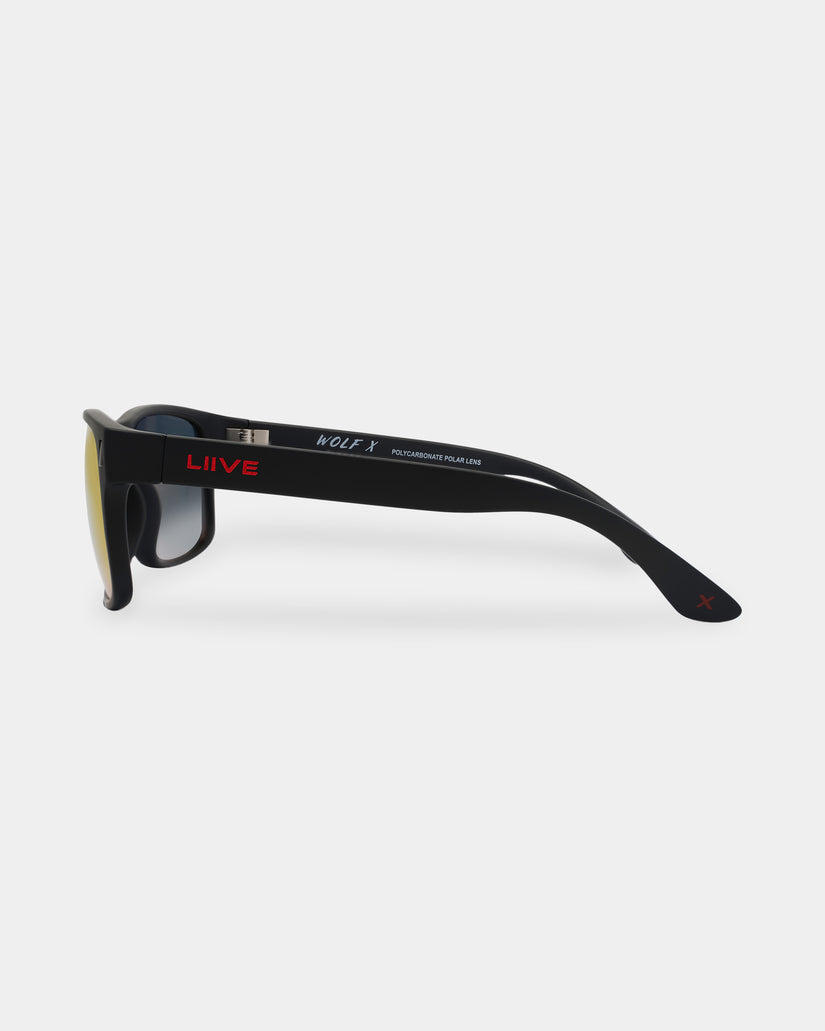 Mens Wolf Matt Xtal Black Polarised Sunglasses