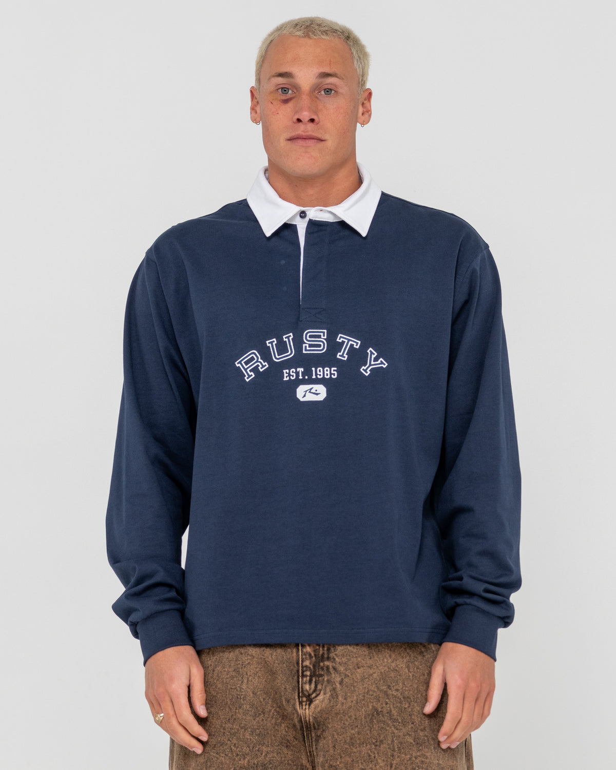 Mens Harvard Rugby Long Sleeve Polo Shirt