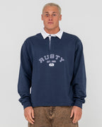Mens Harvard Rugby Long Sleeve Polo Shirt