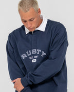 Mens Harvard Rugby Long Sleeve Polo Shirt