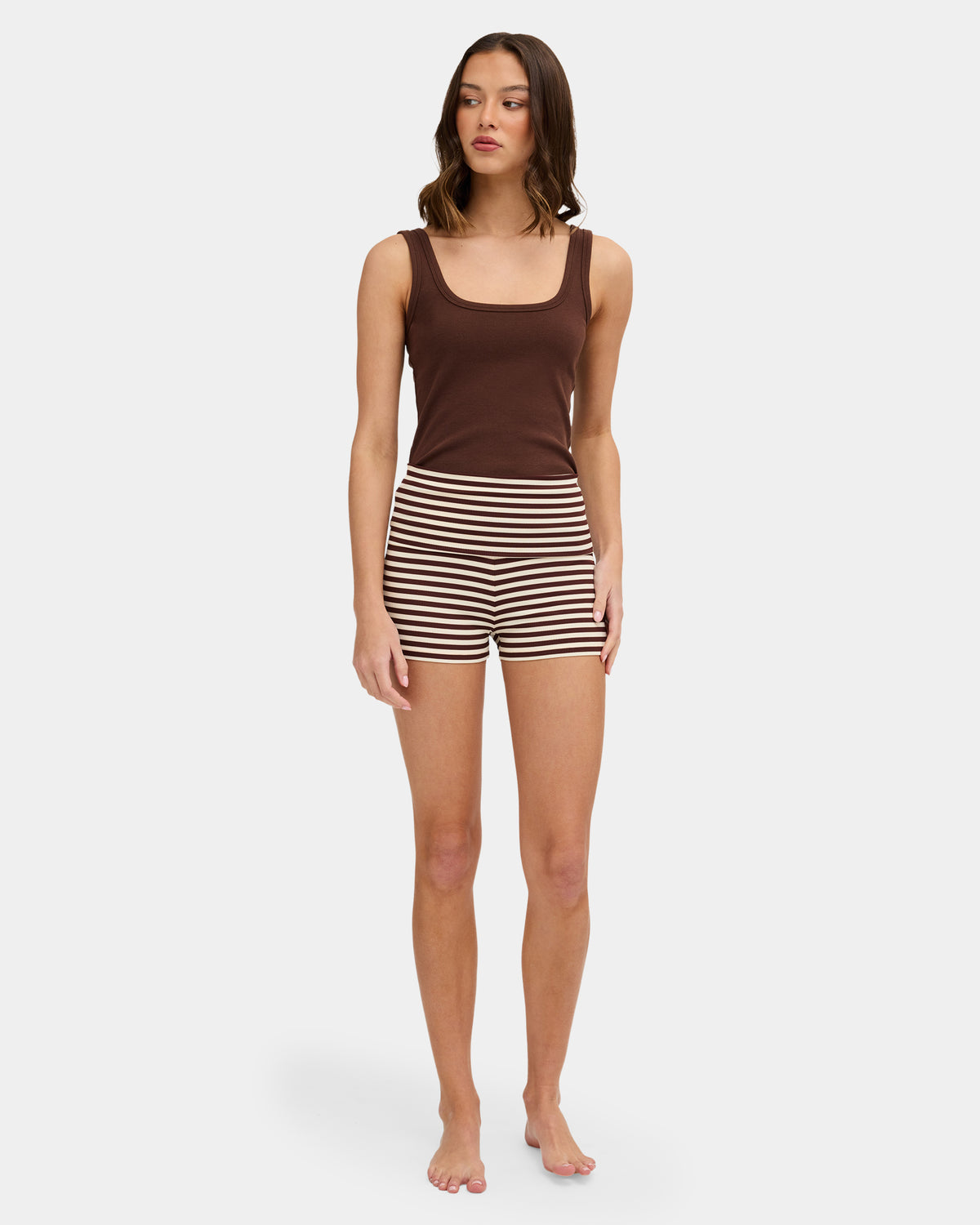 Womens Jarrah Stripe Elastic Waist Shorts