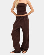 Womens Lynxley Linen Elastic Waist Pants