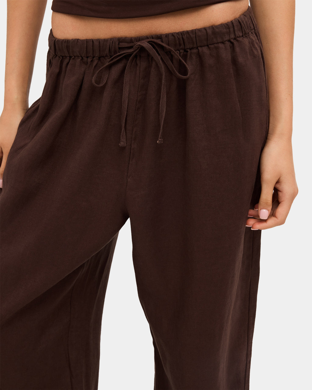 Womens Lynxley Linen Elastic Waist Pants