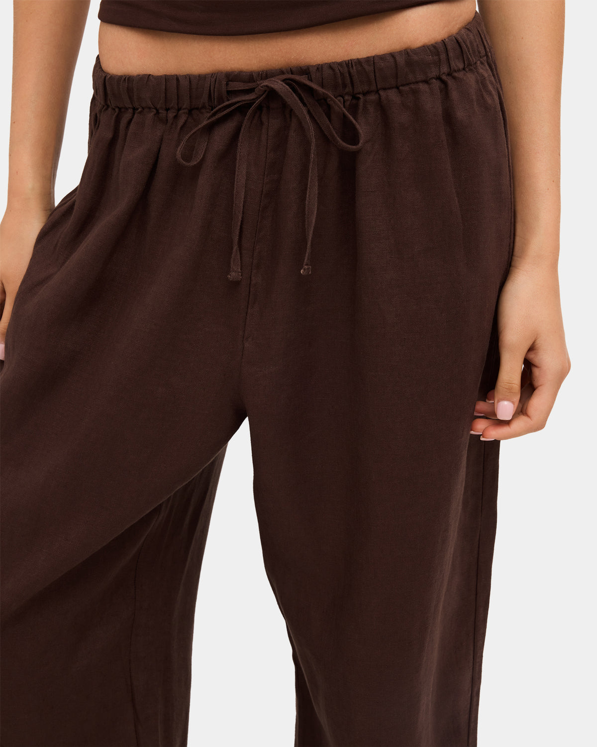 Womens Lynxley Linen Elastic Waist Pants