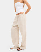 Womens Lynxley Linen Elastic Waist Pants