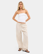Womens Lynxley Linen Elastic Waist Pants