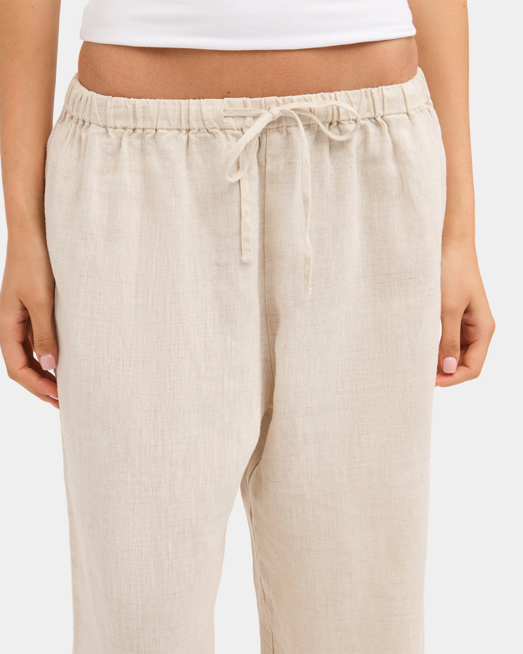 Womens Lynxley Linen Elastic Waist Pants