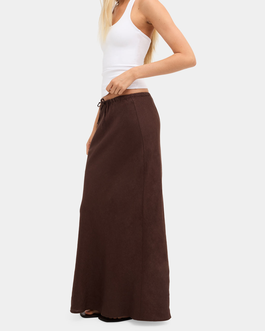Womens Lyric Linen Maxi Skirt