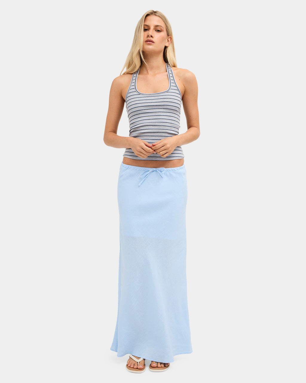 Womens Lyric Linen Maxi Skirt