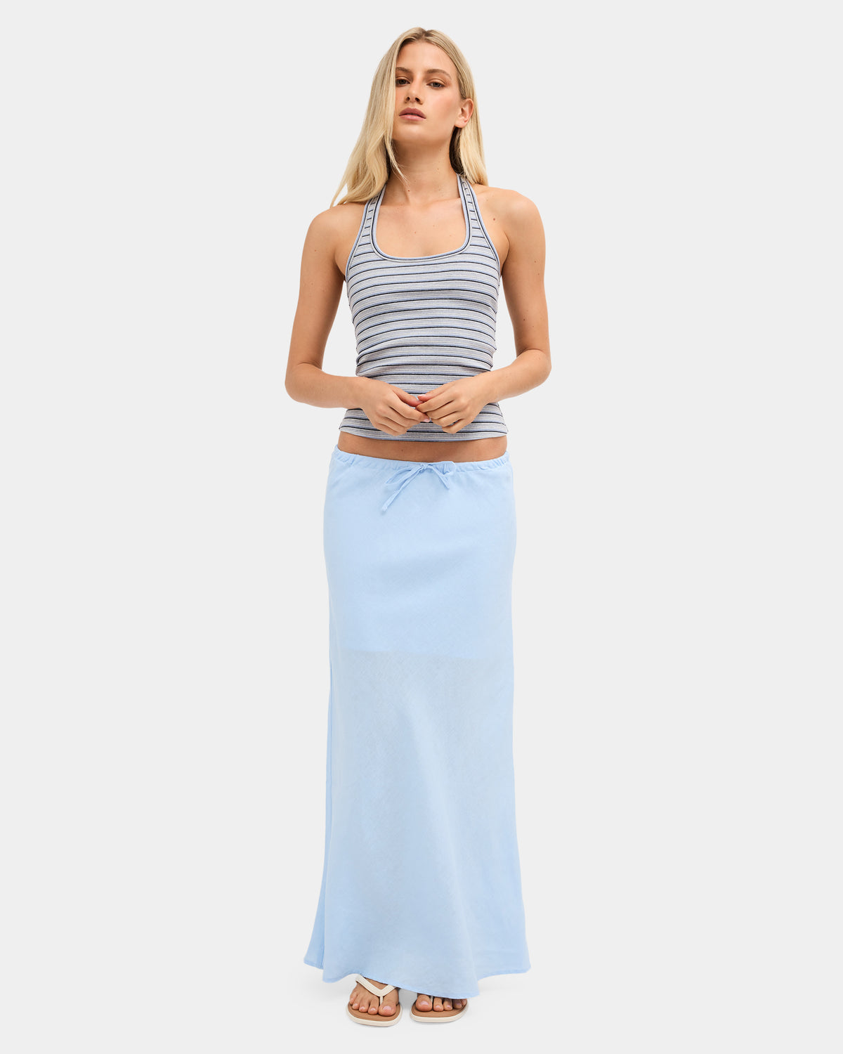 Womens Lyric Linen Maxi Skirt