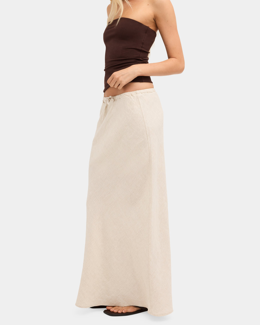 Womens Lyric Linen Maxi Skirt