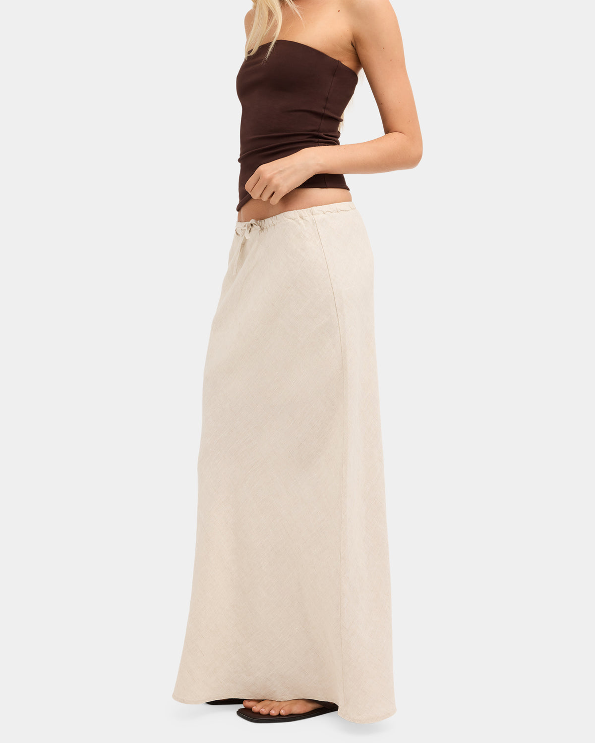 Womens Lyric Linen Maxi Skirt