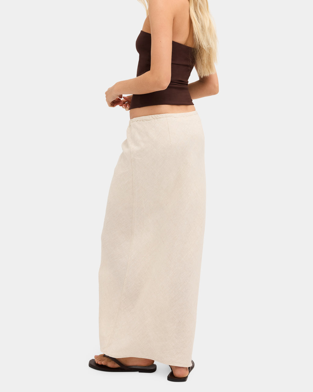 Womens Lyric Linen Maxi Skirt