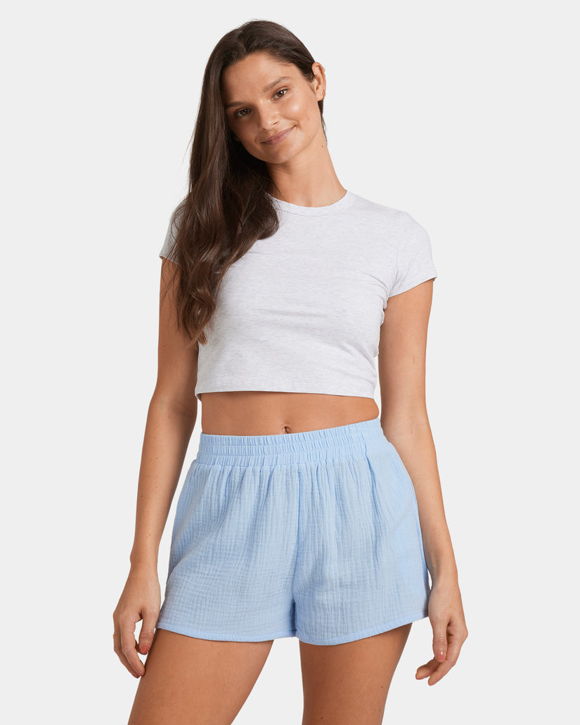 Womens Palmy Elastic Waist Shorts