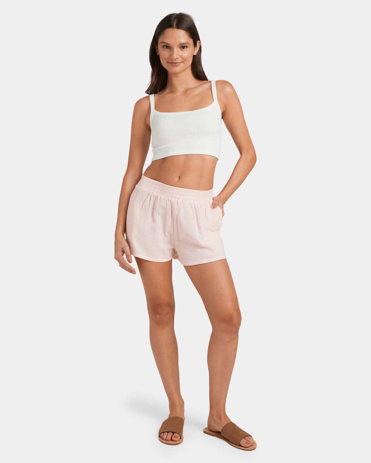 Womens Palmy Elastic Waist Shorts