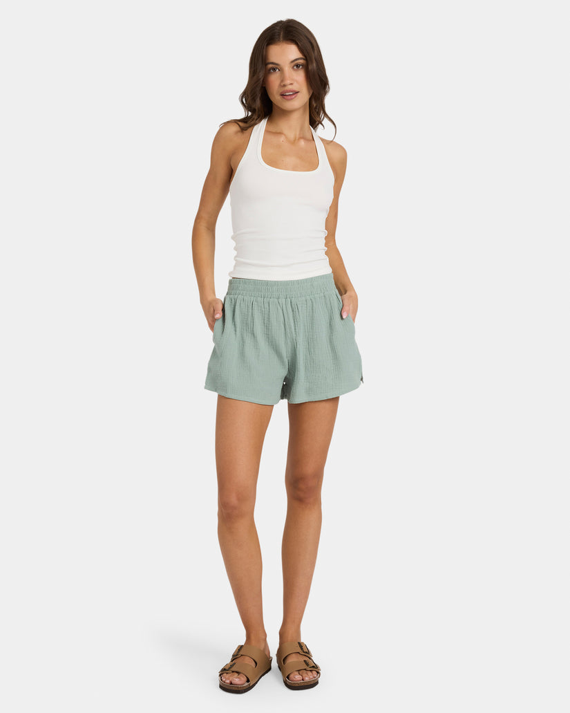 Womens Palmy Elastic Waist Shorts